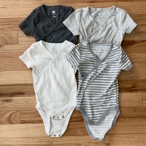 4 Pack Cloud Island V-neck Onesies